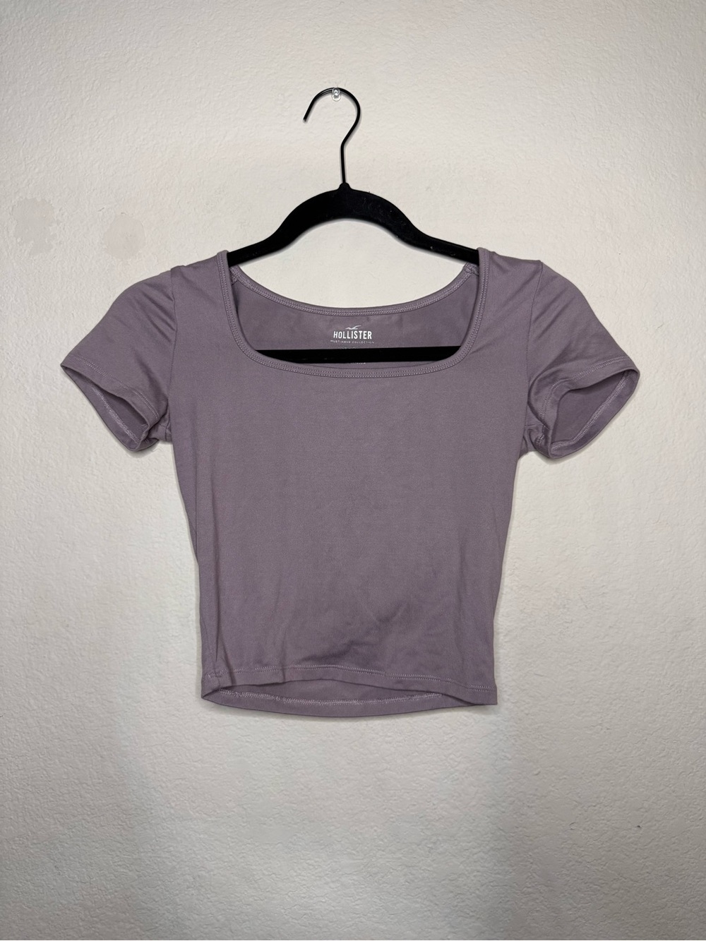 Hollister Square Neck Crop Top in Dusty Lavender